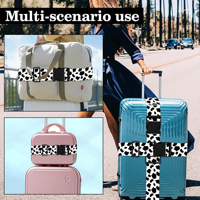 Cow Print Luggage Straps for Suitcases TSA Approved, Luggage Identifiers for - Image 7