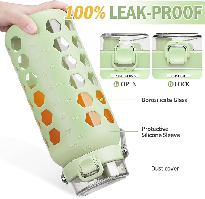 MUKOKO 64oz Glass Water Bottles - Image 4