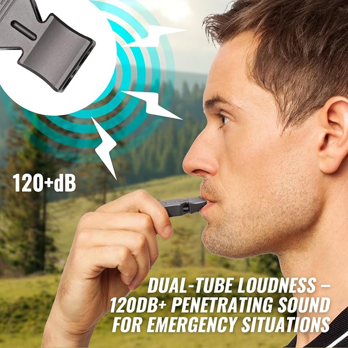 TACRAY Titanium Emergency Survival Whistle, Portable Necklace Whistle, Loud - Image 4