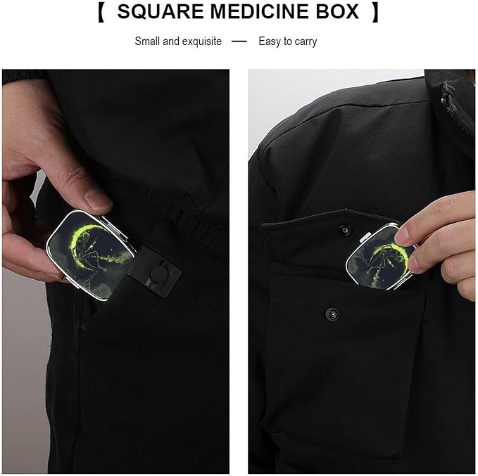 Metal 2 Compartment Pill Organizer Travel Friendly Portable Compact Pill Box - Image 5