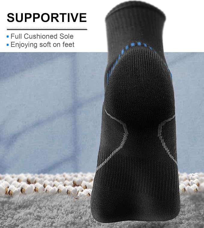 BULLIANT Compression Socks for Men 6Pairs, Athletic Crew Socks Cushioned For - Image 3