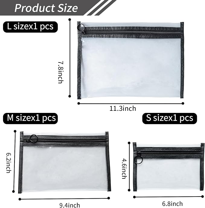 Clear Makeup Bags，small makeup bag, mesh zipper pouch bags, purse organizer - Image 3