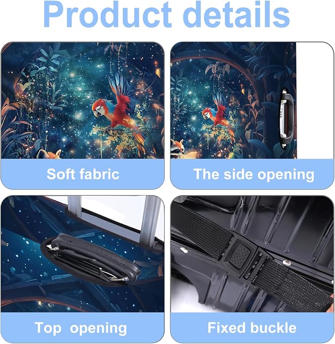 Raccoon Luggage Cover Washable Suitcase Protector Anti-Scratch, Stretchable Fit - Image 3
