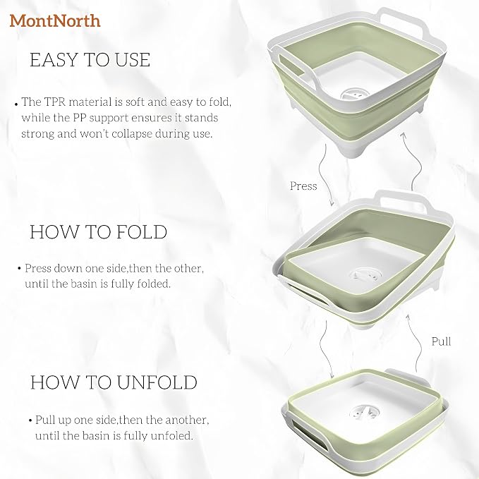Collapsible Wash Basin 9L, Foldable Dish Tub - Image 3