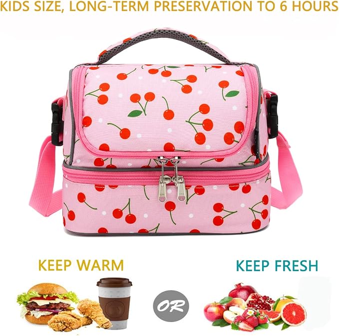 FlowFly Kids Double Decker Cooler Insulated Lunch Bag Large Tote - Image 2