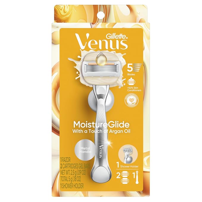 Venus Moistureglide Women's Razor, Reusable Handle, 2 Razor Blade Refills and - Image 8