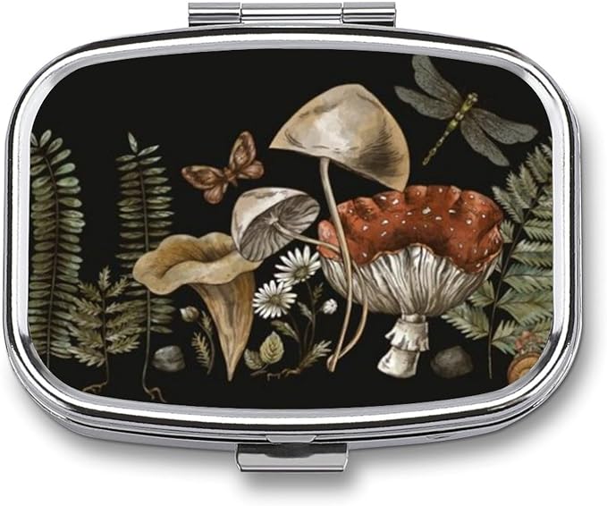 Metal 2 Compartment Pill Organizer Travel Friendly Portable Compact Pill Box by Choosetheproductsyoulike