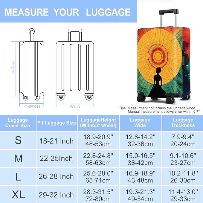 Luggage Cover Washable Suitcase Protector Anti-scratch Suitcase cover Fits - Image 6