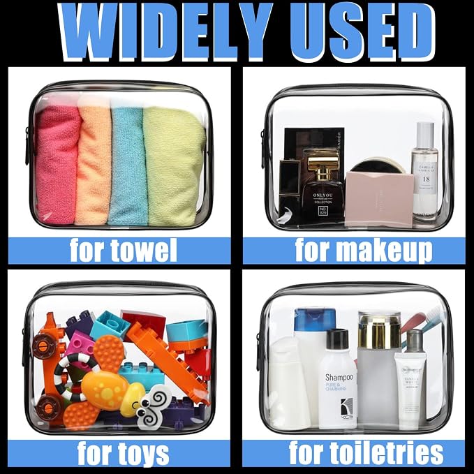 3 Pack Clear Cosmetic Bag, Waterproof Toiletry Bag - Image 6