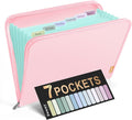 Sooez 7 Pockets Accordion File Organizer, Zipper Expanding File Folder by Sooez