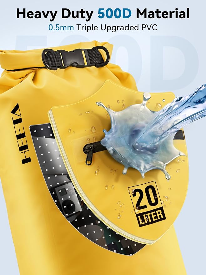 HEETA Waterproof Dry Bag with Front Zippered Pocket - Image 4