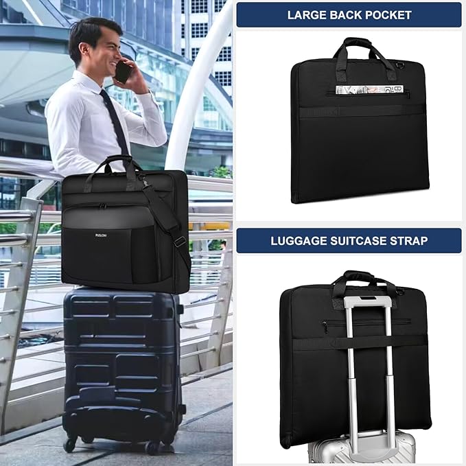 Garment Bag Travel Suit Bag for Men Large 40-Inch Carry on Garment Bag Up to 3 - Image 6