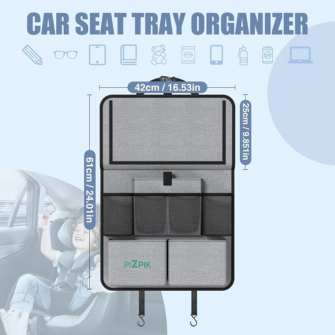 Car Backseat Organizer with Tablet Holder, 11 Storage Pockets with Foldable - Image 7