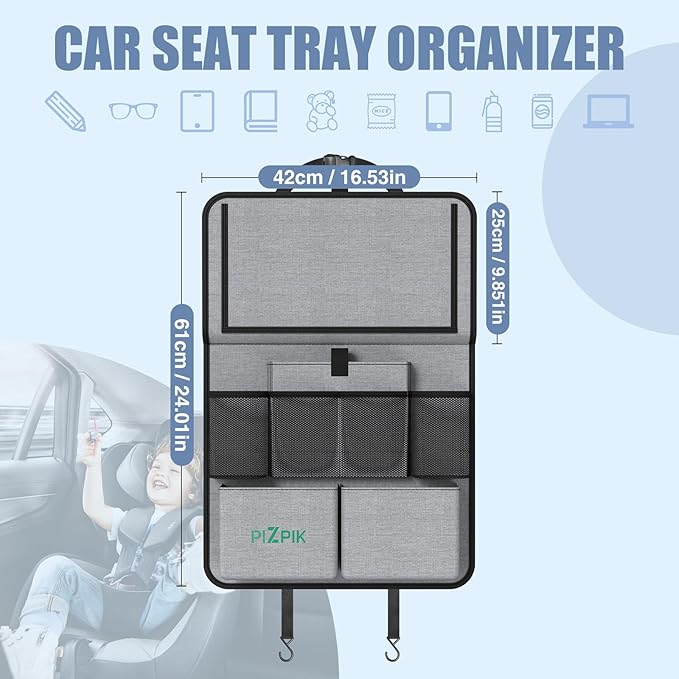Car Backseat Organizer with Tablet Holder, 11 Storage Pockets with Foldable - Image 7