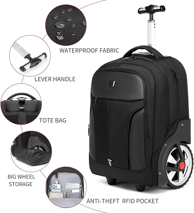 Rolling Backpack, Waterproof Backpack - Image 6