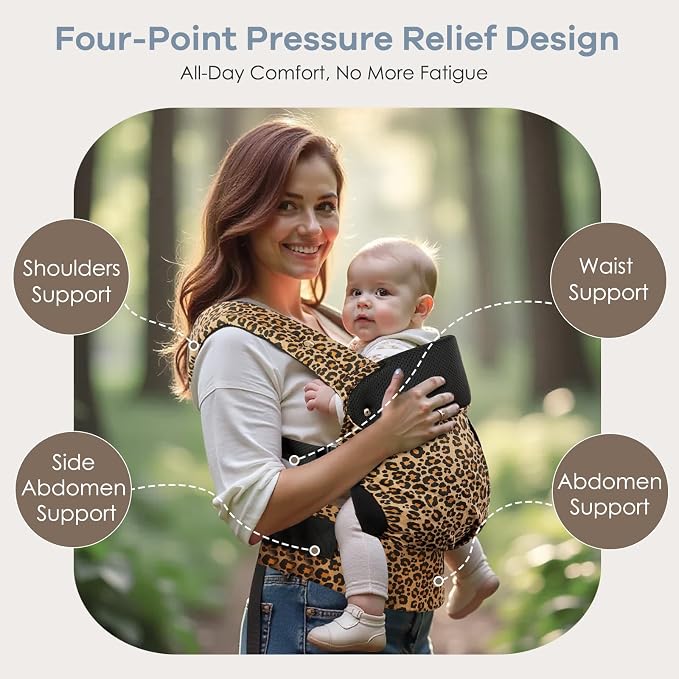 Baby Carrier with Lumbar Support, Cozy Baby Carrier Newborn to Toddler with - Image 5