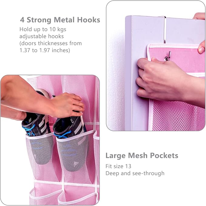 KEEPJOY 28 Pockets Hanging Shoe Organizer, Over the Door Shoe Organizer - Image 5