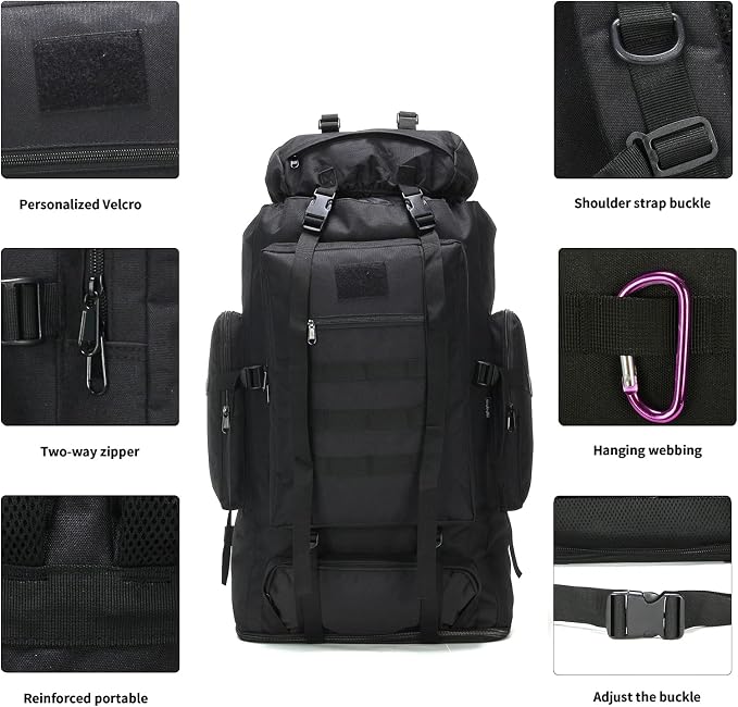 Hiking Backpack for Men 70L/100L Camping Backpack Military Rucksack Molle 3 - Image 5