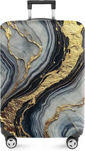 ANNA QUEEN Luxury Marble Gold Luggage Cover, Elegant Black & Grey Suitcase by ANNAQUEEN