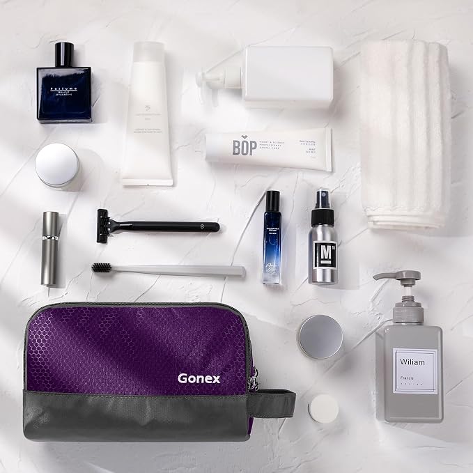 Gonex Travel Toiletry Bag Nylon, Dopp Kit Shaving Bag Toiletry Organizer Deep - Image 6