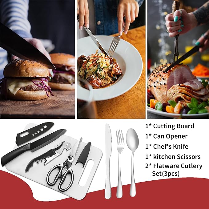 Portable Camping Kitchen Utensil Set-27 Piece Cookware Kit, Stainless Steel - Image 4