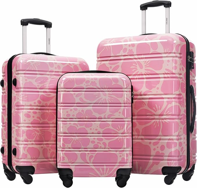 Merax Luggage Sets 3 Piece, Hardside Suitcase Set by Merax