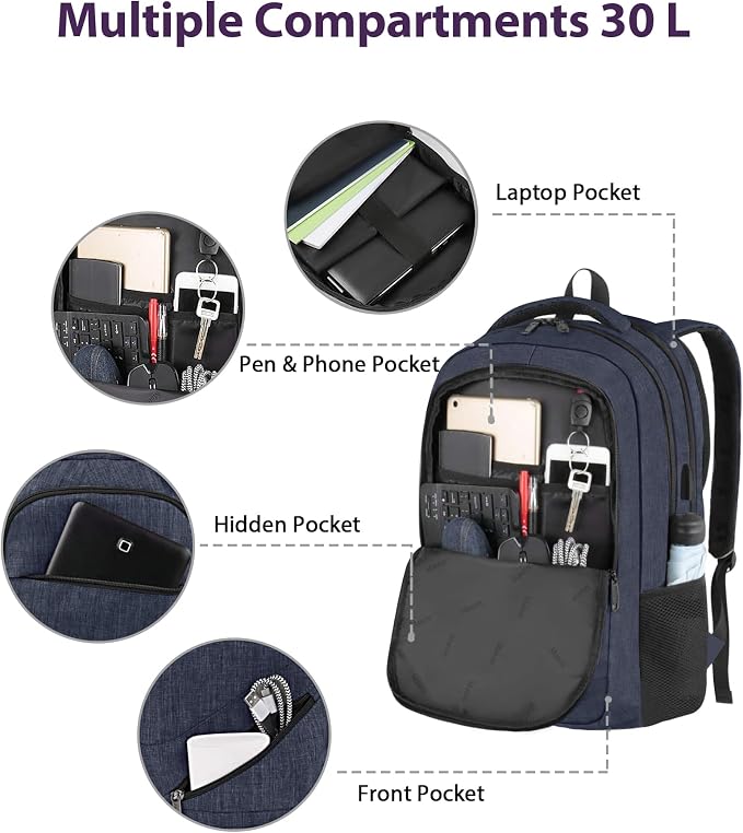 MATEIN 17 Inch Laptop Backpack, Large College Backpack Carry On TSA Approved - Image 7