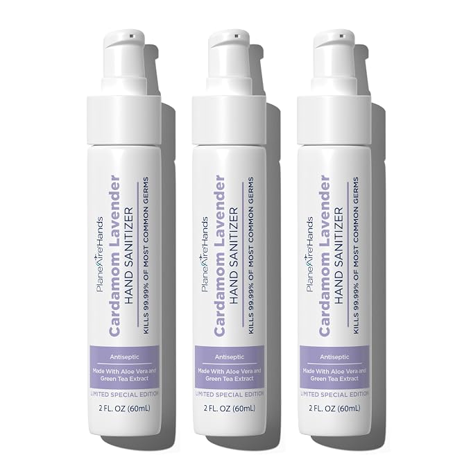 Cardamom Lavender Lotion Hand Sanitizer | Travel Size | Moisturizing Hand by PlaneAire