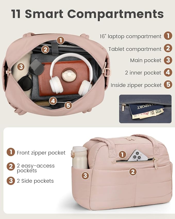 Travel Duffle Bag, Puffer Carry On Duffel Bag - Image 4