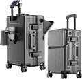 2-Piece Hardshell Zipperless Luggage Set, 20/26" Aluminum Frame Hardshell by cycyCarry