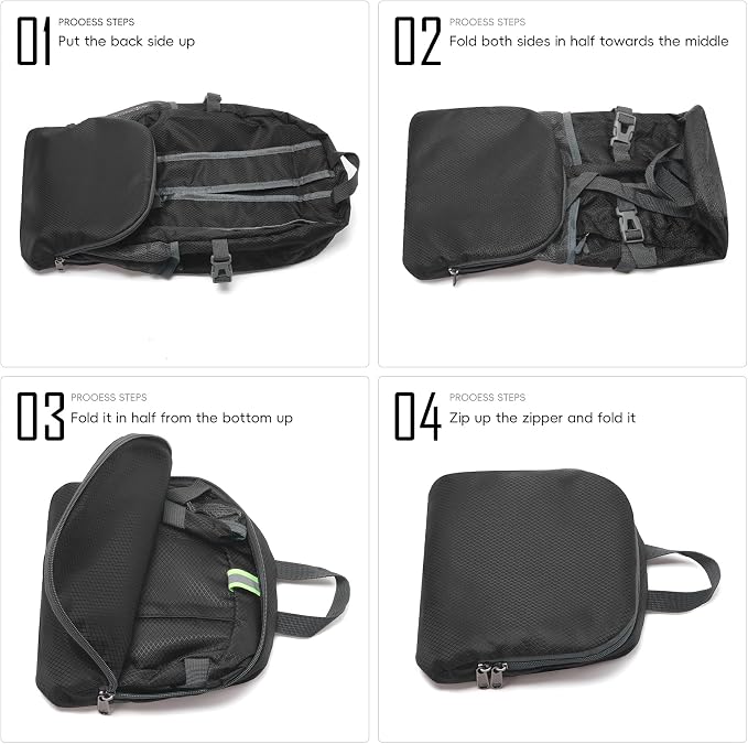 Yaopeing Lightweight Backpack, 25L Foldable Hiking Packable, Water Resistant - Image 7