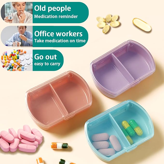 2PCS Small Pill Case Travel Pill Box Cute Pill Organizer - Image 5
