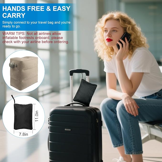 1 Pack Inflatable Travel Foot Pillow, Inflatable Leg Pillow Outdoor Stool - Image 7