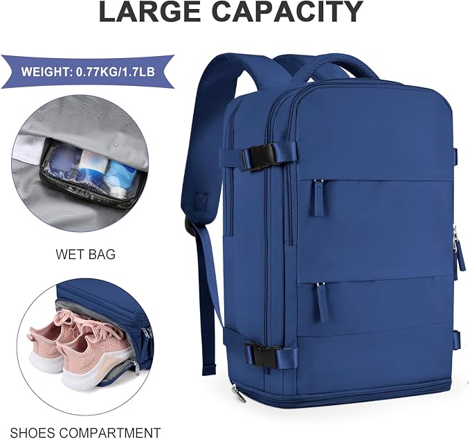 coowoz Large Travel Backpack for Women Men, Carry On Backpack, Hiking Backpack - Image 4