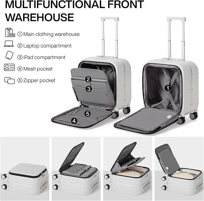 mixi Carry On Luggage, 18” Suitcase - Image 4