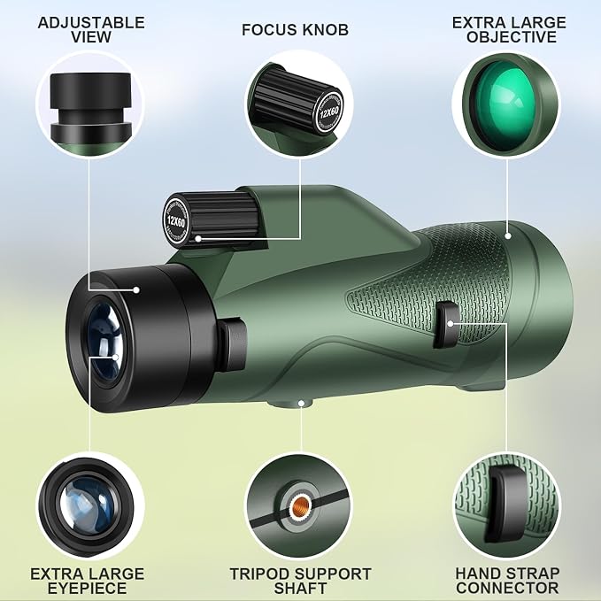 Pankoo 12x60 HD Monocular Telescope - Image 7