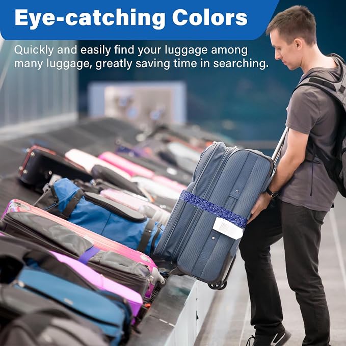 2 Pack Luggage Straps for Suitcases, Adjustable Travel Belt - Image 5
