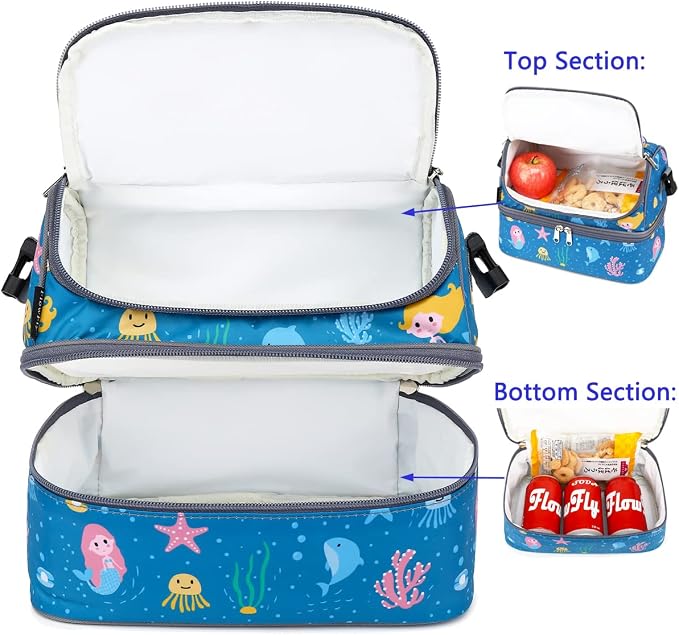 FlowFly Double Decker Cooler Insulated Lunch Bag Large Tote - Image 4