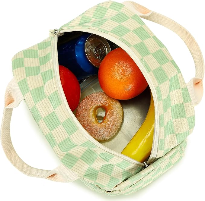 Bluboon Lunch Box for Women men Insulated Cute Corduroy Lunch bag, Reusable - Image 7