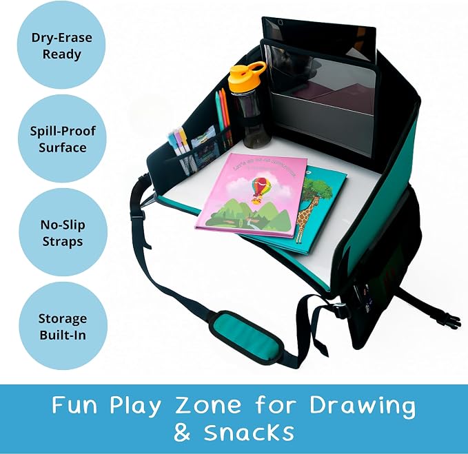Kids Travel Tray for Car Seat- Purple- The Essential Travel Lap Desk - Image 5