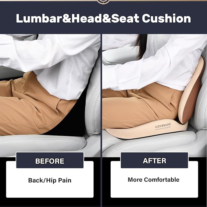 Coverado Car Seat Cushion and Lumbar Support - Image 4