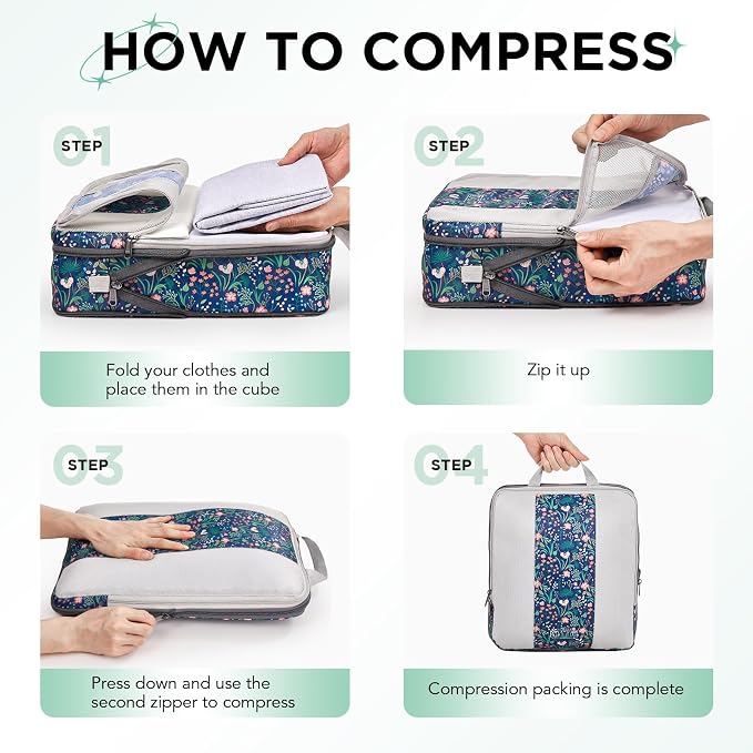 10 Set Compression Packing Cubes - Image 3