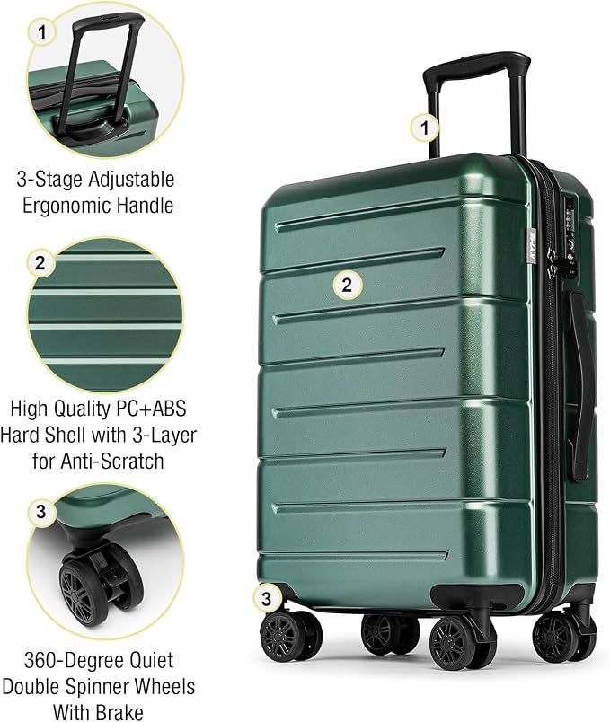 KYME Hardside Carry On Luggage 22x14x9 Airline Approved - Image 4