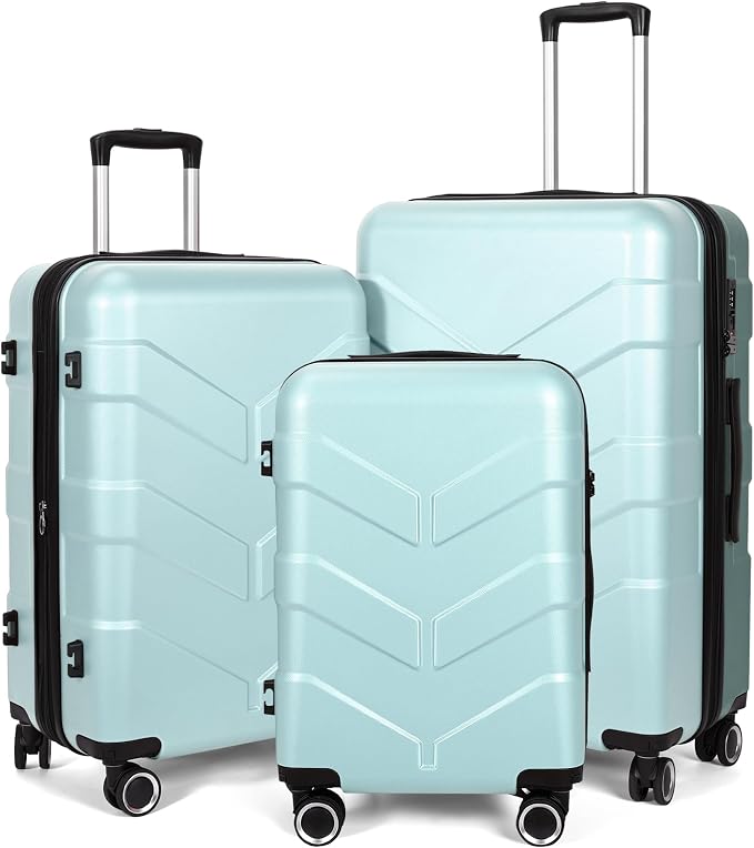 Luggage Sets 3 Piece with Spinner Wheel, Hardside Suitcase Set with TSA Lock by Unknown