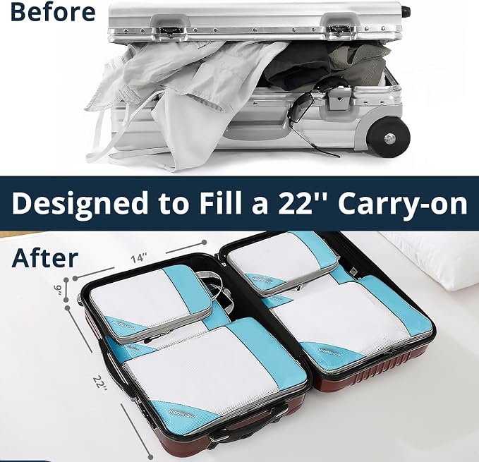 Compression Packing Cubes 6 Set, Compressible Space-Saving Packing Cubes - Image 7