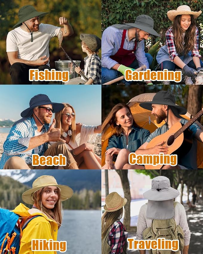 Outdoor Sun Hats with Stowable Neck Flap - Image 6
