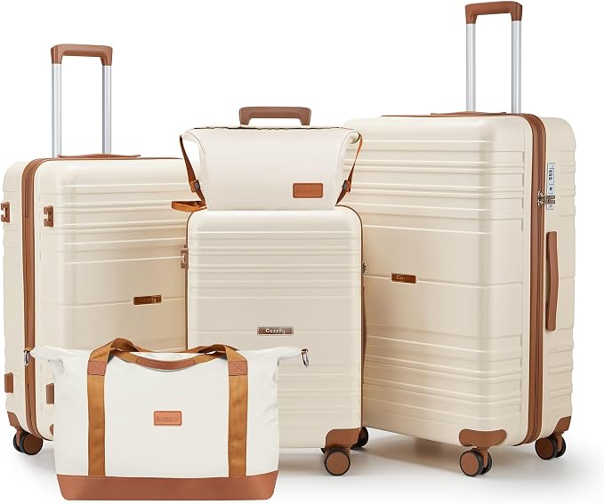 Luggage Sets with spinner wheels, PC+ABS Hard Shell Travel Luggage, Lightweight by Unknown