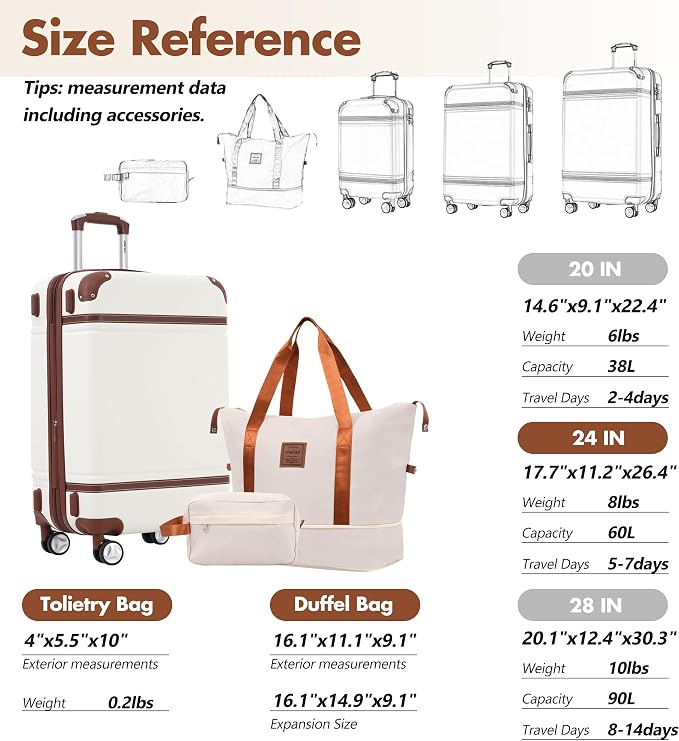 Merax Suitcase Set 28 inches Expandable Luggage - Image 2