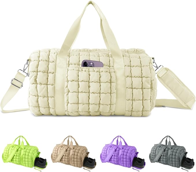 Quilted Travel Duffle Bag Gym Bag by XSUIOY