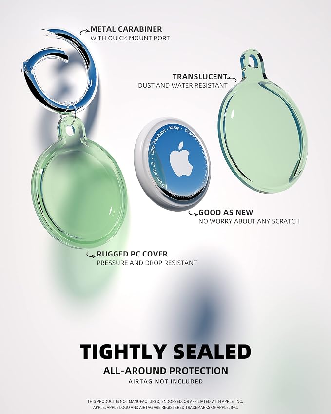 4 Pack Airtag Holder, Apple Air Tag Waterproof Case - Image 3